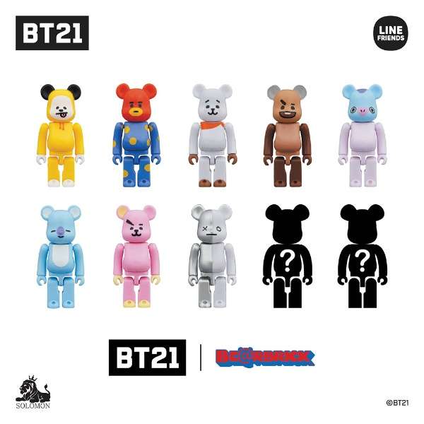 日版 原箱 原盒 Medicom Be@Rbrick BTS BT21 防彈少年 100% bearbrick X 10隻