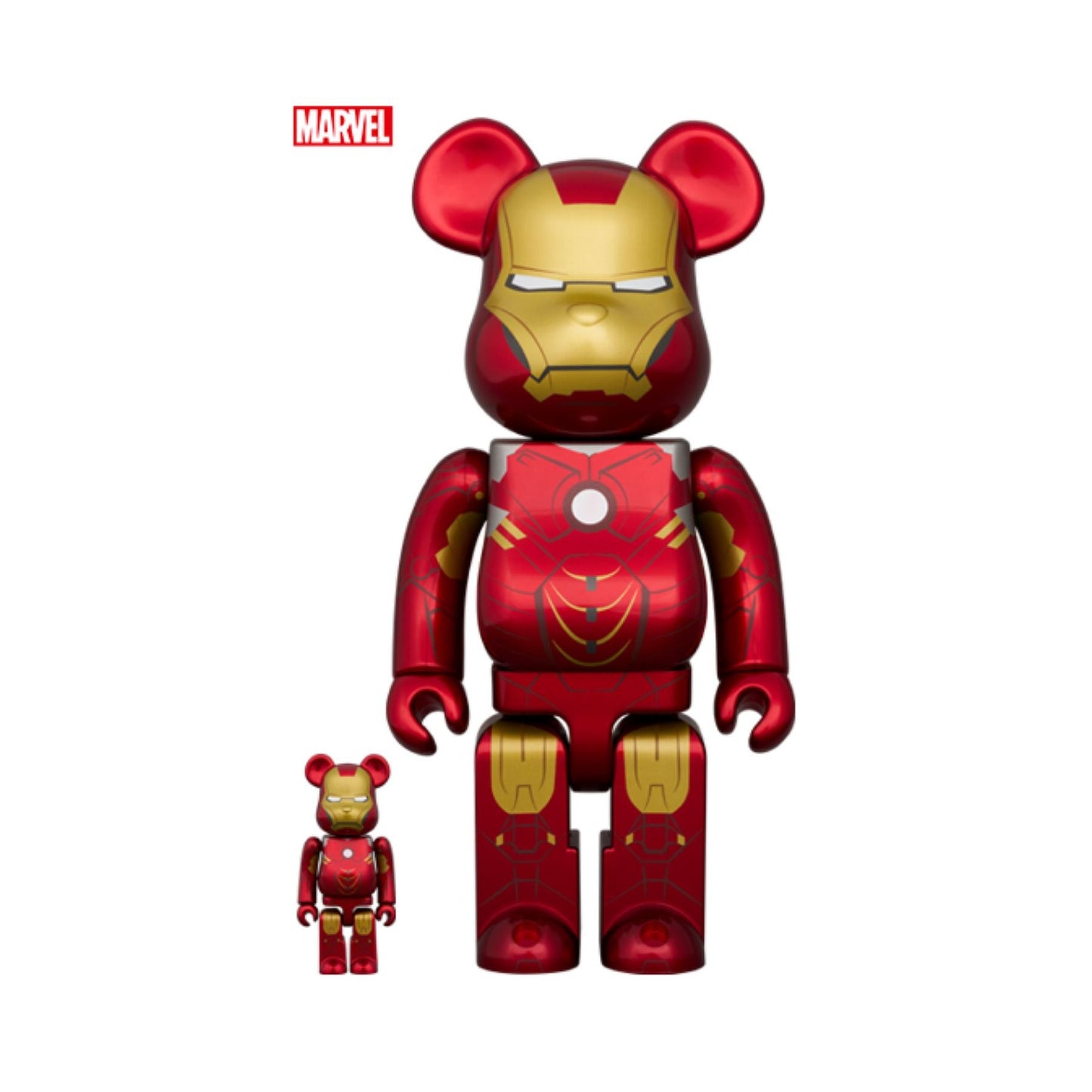 BE@RBRICK IRON MAN MARK IV 100% & 400% DisneyMarvel Iron Man