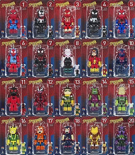 Bearbrick Spider-Man 一番賞 1-20號 一套 「Happyくじ BE@RBRICK MARVEL『SPIDER-MAN』」 ベアブリック賞