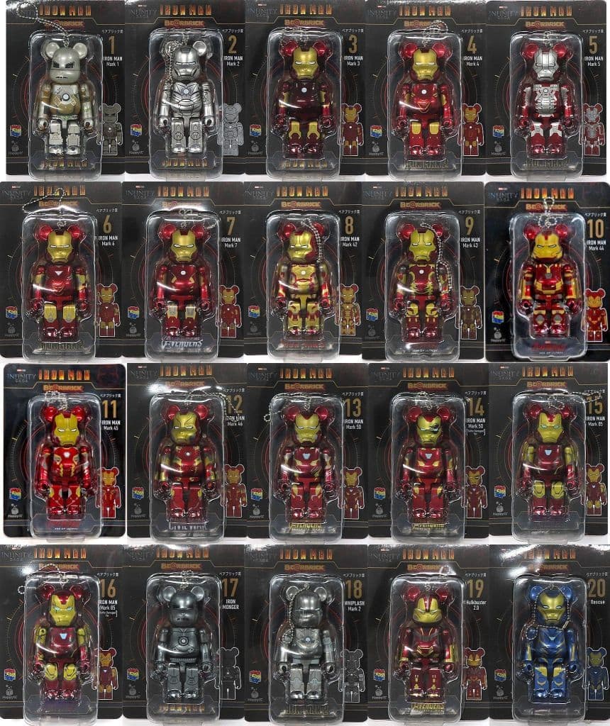 Bearbrick 一番賞 1-20號 一套 「Happyくじ BE@RBRICK MARVEL『Iron-Man』」 ベアブリック賞