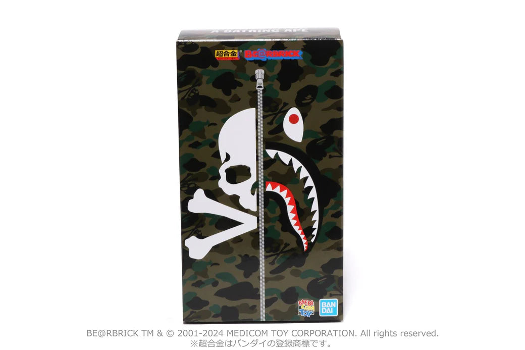 BEARBRICK MMJ A BATHING APE CAMO SHARK Green and Yellow 迷彩 set