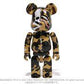 BEARBRICK MMJ A BATHING APE CAMO SHARK Green and Yellow 迷彩 set