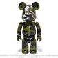 BEARBRICK MMJ A BATHING APE CAMO SHARK Green and Yellow 迷彩 set