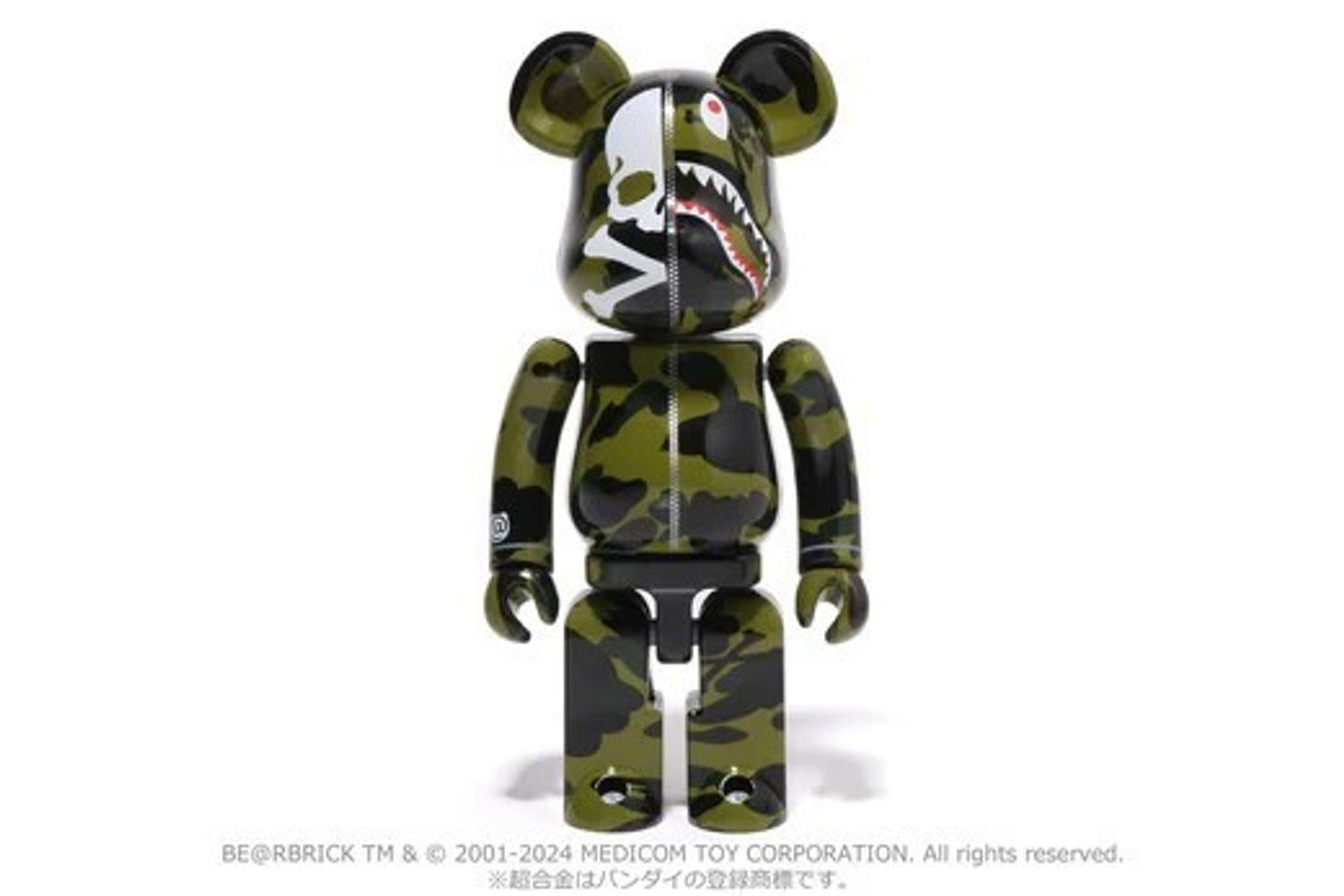 BEARBRICK MMJ A BATHING APE CAMO SHARK Green and Yellow 迷彩 set