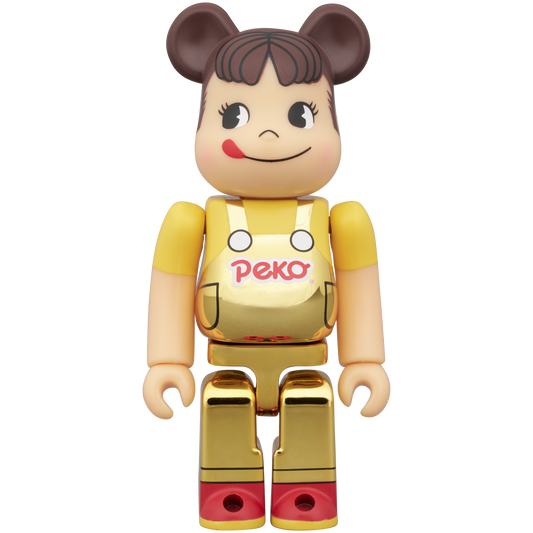 BE@RBRICK 不二家 peco chan 牛奶妹 金 100％ 400%